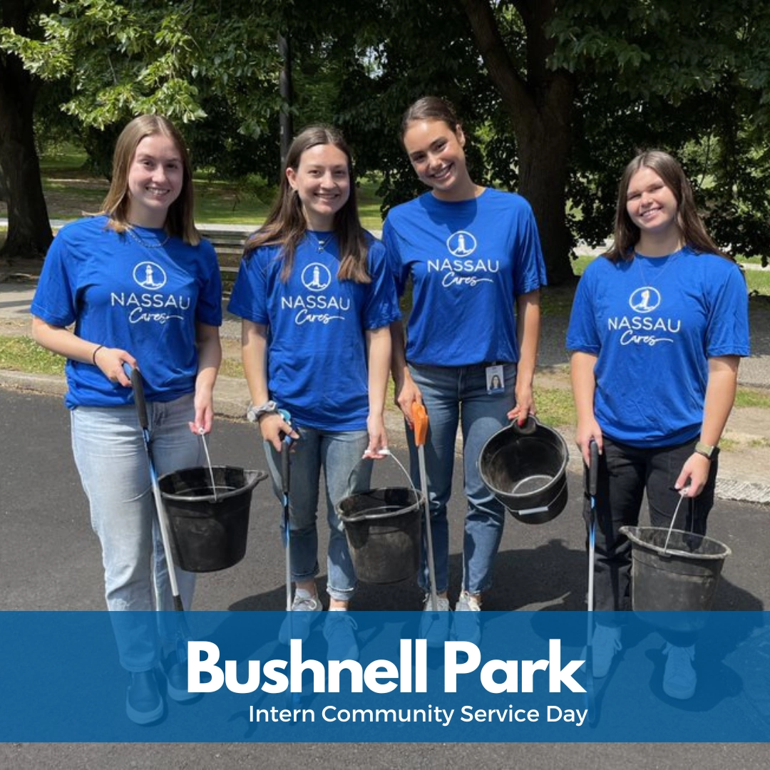 Photo of interns doing Community Service at Bushnell Park Photo of interns doing Community Service at Bushnell Park