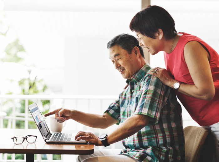 Older asian couple